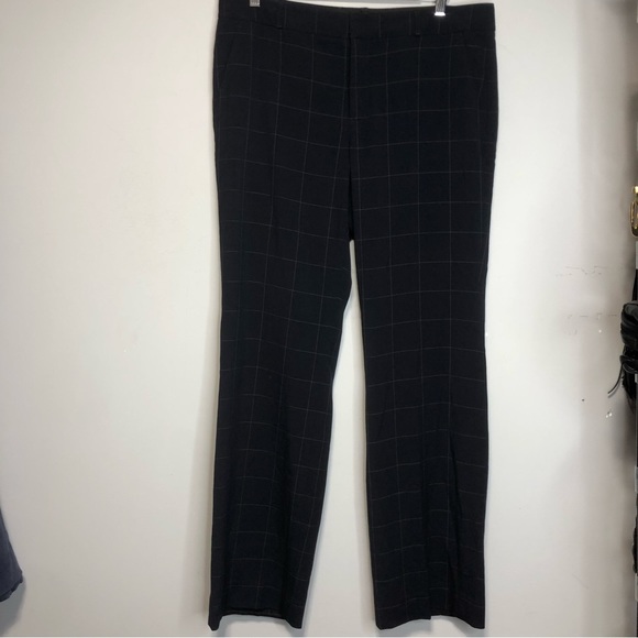 BANANA Republic Logan Windowpane Navy Plaid Trousers, Size 12 - Picture 2 of 13
